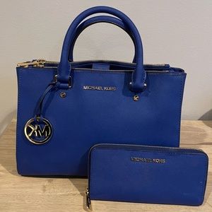 Royal Blue Michael Kors Handbag and Matching Wallet